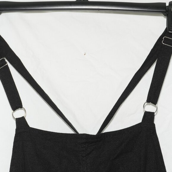 LNC Torrid Size 0 Linen Black Bibs Romper Adjustable Straps Shorts 3.5” Inseam - Picture 4 of 4
